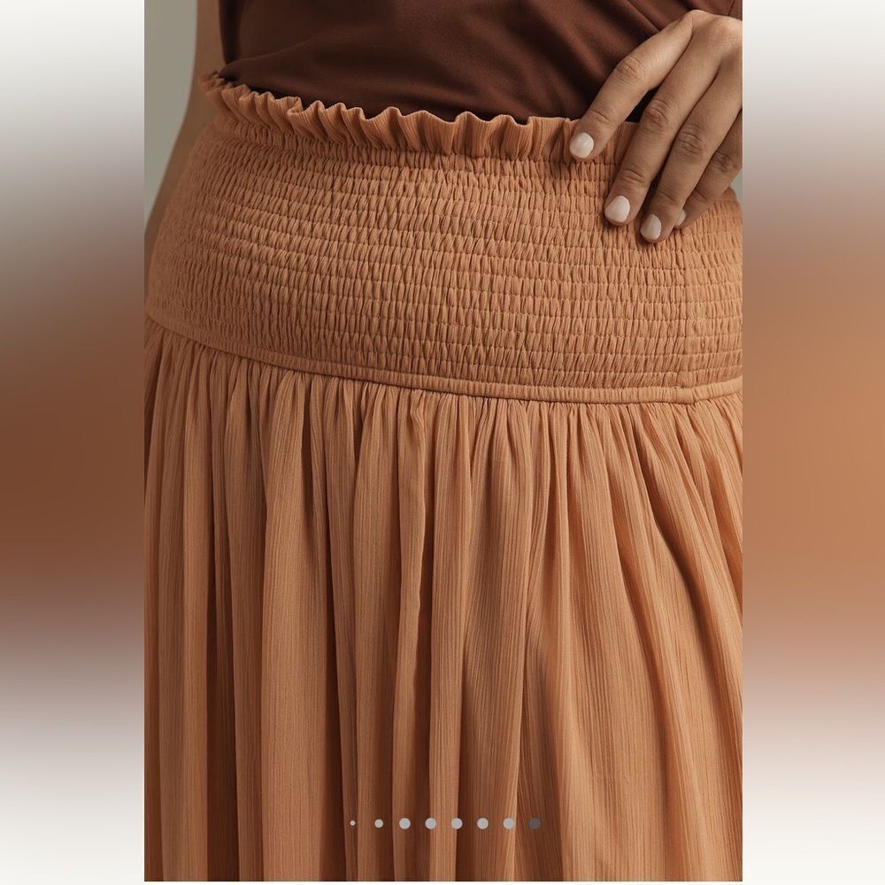 By Anthropologie smocked sheer maxi skirt - Picture 8 of 8